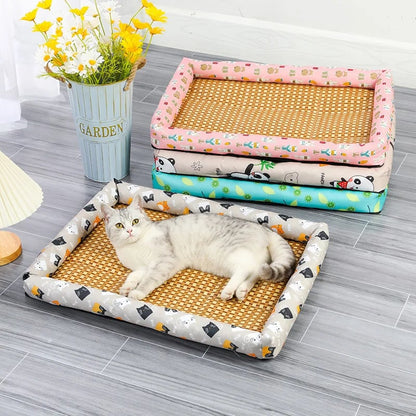 ☀️Limited Discount 50% Off🎁!! - Ice Rattan Cooler Bed for Cats/Dogs