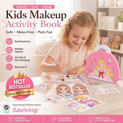 👑 50% OFF NOW! 🎨 Princess Makeup & Diamond Painting Craft Kit – Mess-Free Paper Play, Realistic Fun for Girls ✨