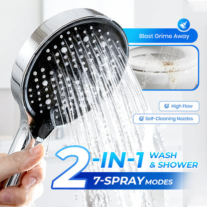 ⏰ LIMITED TIME OFFER: Only £13.99! 🚿Adjustable High-Pressure Rain Shower💧Saves 50% water, high pressure without wastage