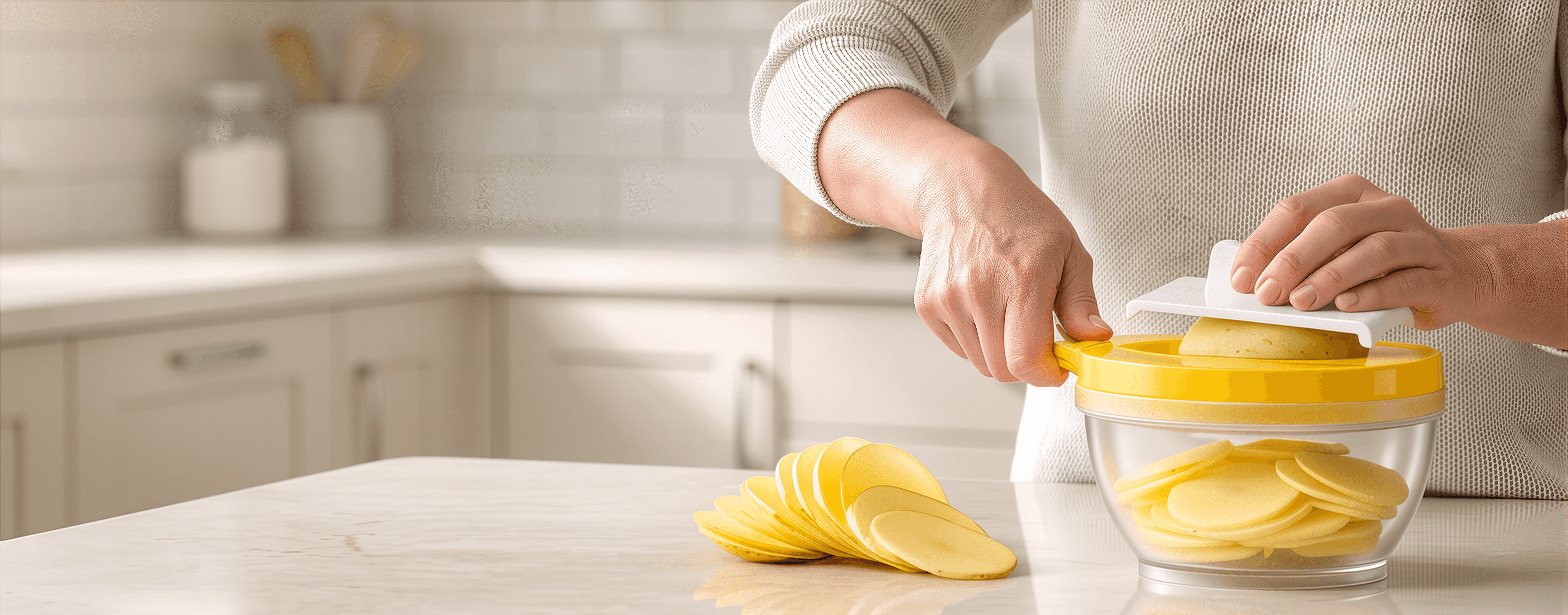 Included slicer tool for even slicing