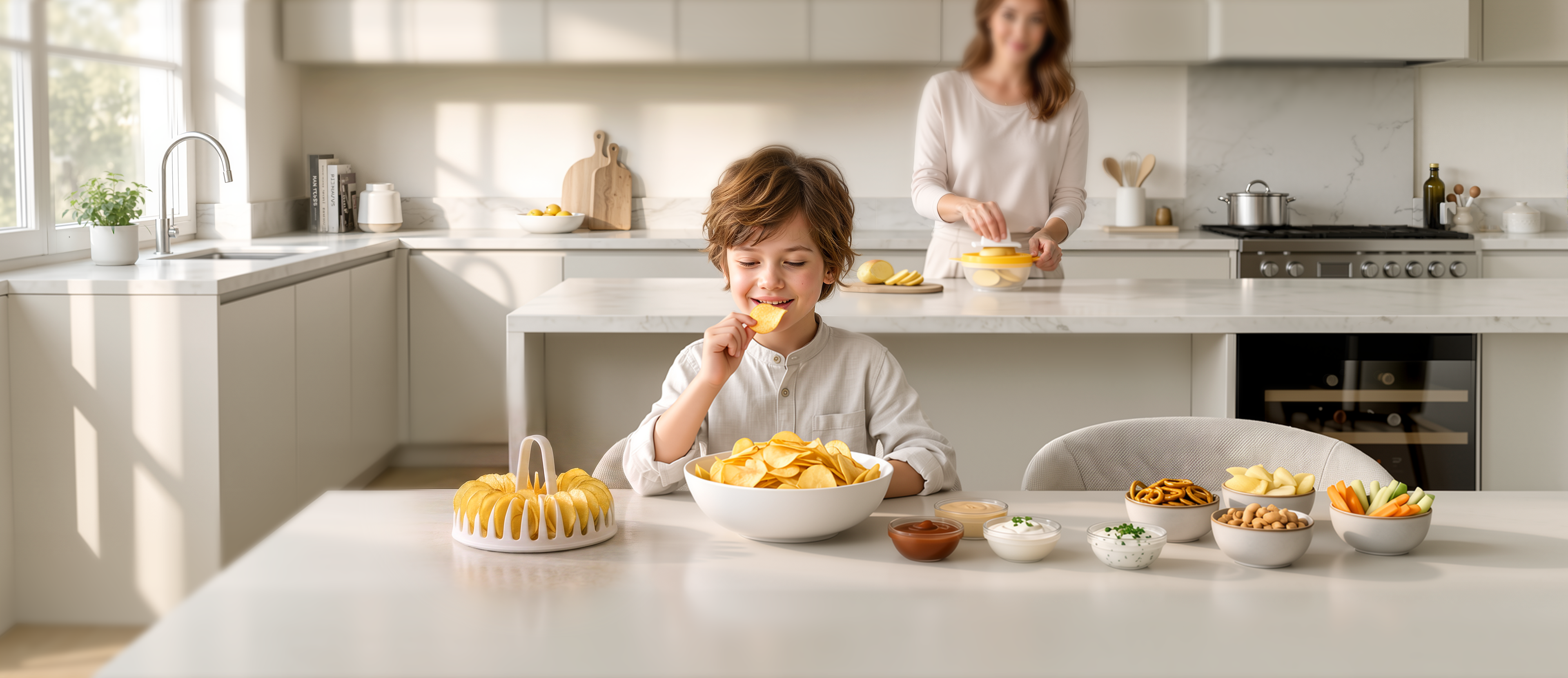 Microwave chip maker food-safe materials