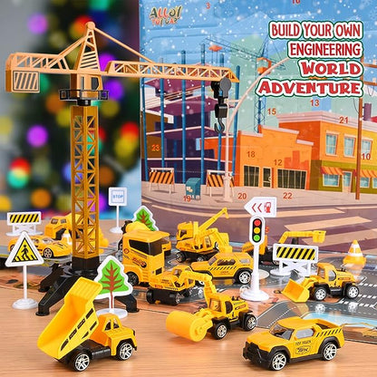 🎁Christmas Gift 50%OFF！🚗Construction Engineering Vehicle Advent Calendar For Christmas