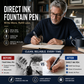 ✍️ High-capacity direct-fill fountain pen – no cartridge changes required