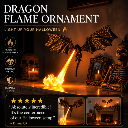 🎃 50% OFF! Halloween Dragon Flame Ornament🪄Realistic Light Effect🧹Halloween Decor & Party Centerpiece 👻