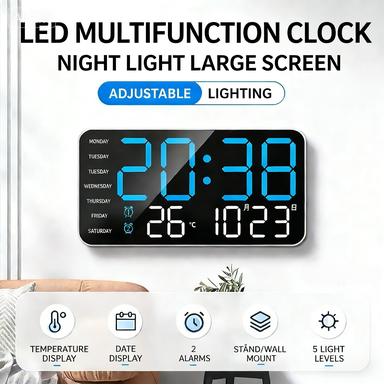 📢📢49% OFF!! ⏰Multifunctional decorative LED digital wall clock, the li ...