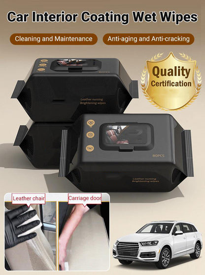 🥳2026 HOT SALE🥳💞50K+ SOLD!🌧️🚗 New Interior Protection Wipes – Repels water, prevents cracking. Easy daily care for leather & plastic. Perfect for British weather. 💧🛡️