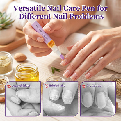 💜BUY 1 GET 1 FREE!!💜2 in 1 Cuticle Oil Pusher Pen with Ceramic Tip, Nail Cuticle Remover Nail Care Pen Tool for Dry Damaged Nails Hangnails Moisturize Polish Brighten