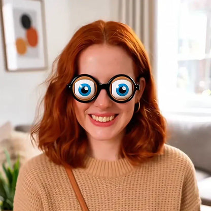 👀 Pull-String Eye-Movement Glasses | 🎉 Birthday Parties / Costume Parties / Holiday Gatherings – Control the blinking with a pull-string under the chin to crack everyone up