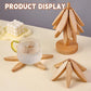 💖Venta limitada 50% de descuento💖Posavasos aislantes Posavasos de madera maciza con forma de árbol de Navidad