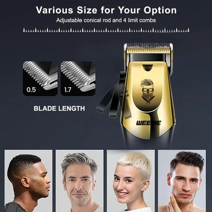 3-Piece Professional Blonde Hair Clipper & Trimmer Kit for Men