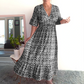 💥🔥Last Day Sale 50%🔥💐✨Bohemian casual print V-neck waist wrap long dress