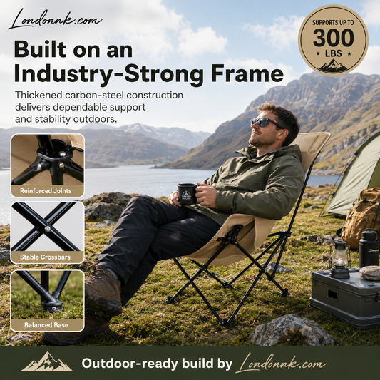 🪑 Portable Adjustable Folding Outdoor Chair – Lightweight, Sturdy & Versatile – Ideal for the Garden, Camping, the Beach, or the Patio – Easy to Carry and Set Up 🏕️✨