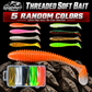 Simulation Earthworm Soft Fishing Lures Shrimp Scented Artificial Worm Baits for Freshwater and Saltwater Pack of 50 or 100