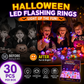 🔥🎃Spooky Season Hot Sale 50% OFF:£10.99‼️✨LED Light Halloween Glowing Ring 💍| Flashing Light‑Up Party Favor for Halloween Night👻