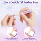 💜BUY 1 GET 1 FREE!!💜2 in 1 Cuticle Oil Pusher Pen with Ceramic Tip, Nail Cuticle Remover Nail Care Pen Tool for Dry Damaged Nails Hangnails Moisturize Polish Brighten