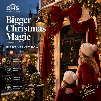Oversized Christmas velvet ribbon bow