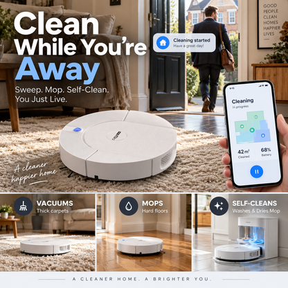Smart Robot Vacuum and Mop with Automatic Self-Cleaning