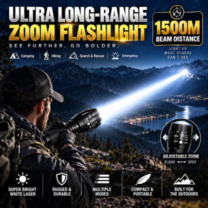 Bright Telescopic Long-Distance Outdoor Flashlight