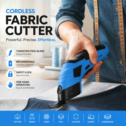 ✂️ 50% OFF NOW! 🔋 Portable Handheld Rechargeable Electric Cloth Cutting Scissors – Sharp Blade, Long Battery Life & Precise Cuts 🧵