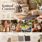 Hand-woven coaster—solid-color cotton rope square heat-resistant mat for teacups and plates.