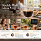 Minimalist Double-Walled Insulated Clear Glass Cup