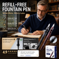 ✍️ High-capacity direct-fill fountain pen – no cartridge changes required