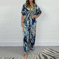 🔥50% Off🍃Women's Summer Fashion Leaf Print Plus Size Bodysuit with Elastic Waist