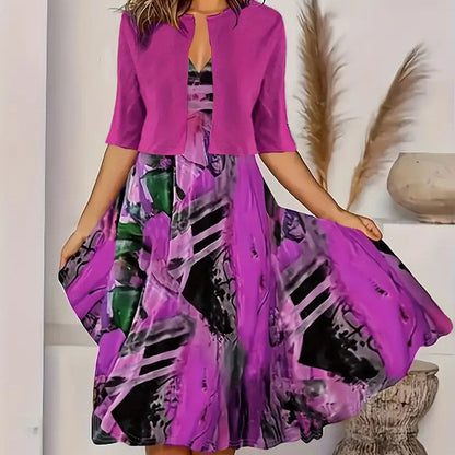 👗 50% OFF! 🌿 Elegant & Slim Two-Piece Dress for Women – Matching Top & Skirt, Slimming Cut & Chic Look ✨
