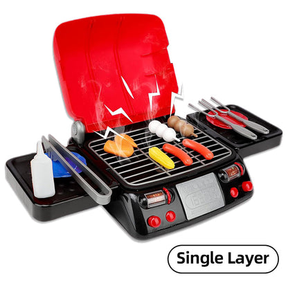 Simulated Barbecue Stove Playset with Water Spray for Kids