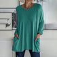 ⏰HOT SALE 49% OFF- Women's Round Neck Long Sleeve Loose Pocket T-Shirt