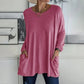 ⏰HOT SALE 49% OFF- Women's Round Neck Long Sleeve Loose Pocket T-Shirt