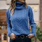 Women’s Solid Long Sleeve Knitted Turtleneck Sweater