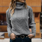 Women’s Solid Long Sleeve Knitted Turtleneck Sweater