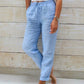 🌸LAST DAY SPECIAL PRICE: 🔥￡17.99!!🔥🌸Women's  Elastic Waist Cotton Linen Casual Pants