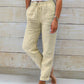 🌸LAST DAY SPECIAL PRICE: 🔥￡17.99!!🔥🌸Women's  Elastic Waist Cotton Linen Casual Pants