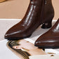 Women's Fashion Chunky Heel Pointed Toe Boots