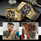 💼Business men's watch | Large 51 mm dial | Gold and stainless steel folding clasp | Waterproof and stylish