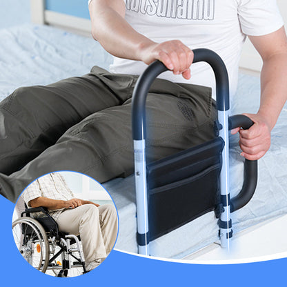 🥳2026 HOT SALE🥳💞50K+ SOLD!💥🛏️🛡️ 50% OFF! Bedside Handrail for Elderly – Stable support, non‑slip grip. Adjustable height, convenient pocket for glasses & remotes. Get in/out of bed safely. 🧓🤰✨