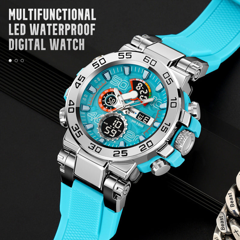 Multifunctional LED Waterproof Digital Watch – goodsgoo