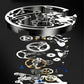 Men's Waterproof Roman Skeleton Automatic Mechanical Watch