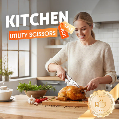 🚰✨ Fully Detachable, Deeply Clean! No More Grease, Heavy-Duty Poultry Scissors
