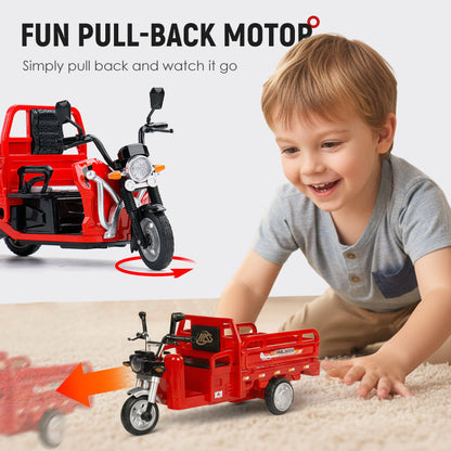 Pull-Back Electric Tricycle Toy with Sound & Light