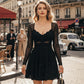 Starry Night Sparkle Party Dress with Lace Bodice