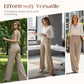 Women's High-Waist Wide-Leg Solid Color Trousers