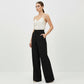 Women's High-Waist Wide-Leg Solid Color Trousers