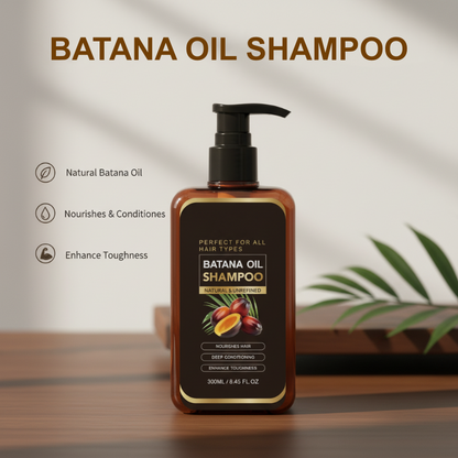 🌿 Batana Olie Nourishing, Smoothing & Hair Growth Shampoo – Verrijkt met natuurlijke Batana-olie, helpt haaruitval te voorkomen, temt pluizig haar en hydrateert diep. 💧✨