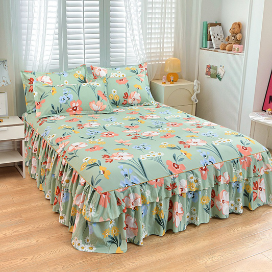 📢📢50% discount!! ⏰ 3-piece ruffled bed skirt set 🛏️