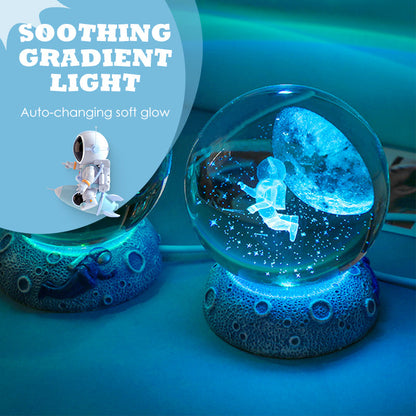 Luminous Crystal Ball Night Lamp with Resin Base