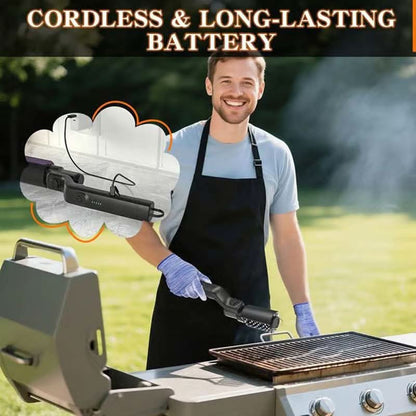 🔥40% OFF!🍖 Cordless Electric BBQ Brush Cleaner – Deep Cleaning, Long Handle & Rechargeable 🔋