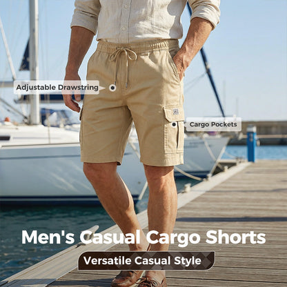 🎁 50% OFF! 💖🩳 Men's Casual Cargo Shorts with Drawstring Waist – Multi-Pocket, Lightweight & Breathable 👖✨